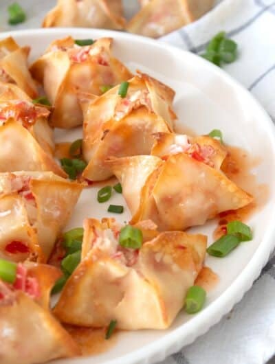 plate of baked crab Rangoons