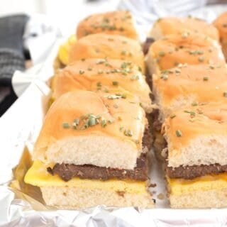 sheet pan with breakfast sliders