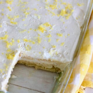 No bake limoncello Tiramisu in a 9 x 13 pan