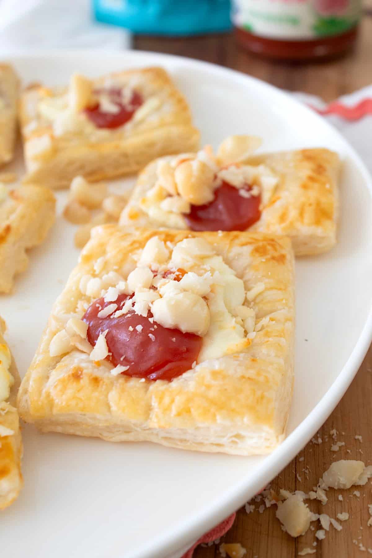 side view of goat cheese appetizer