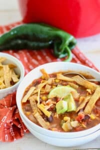 a bowl of taco soup
