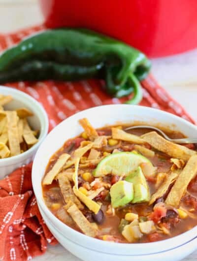 a bowl of taco soup