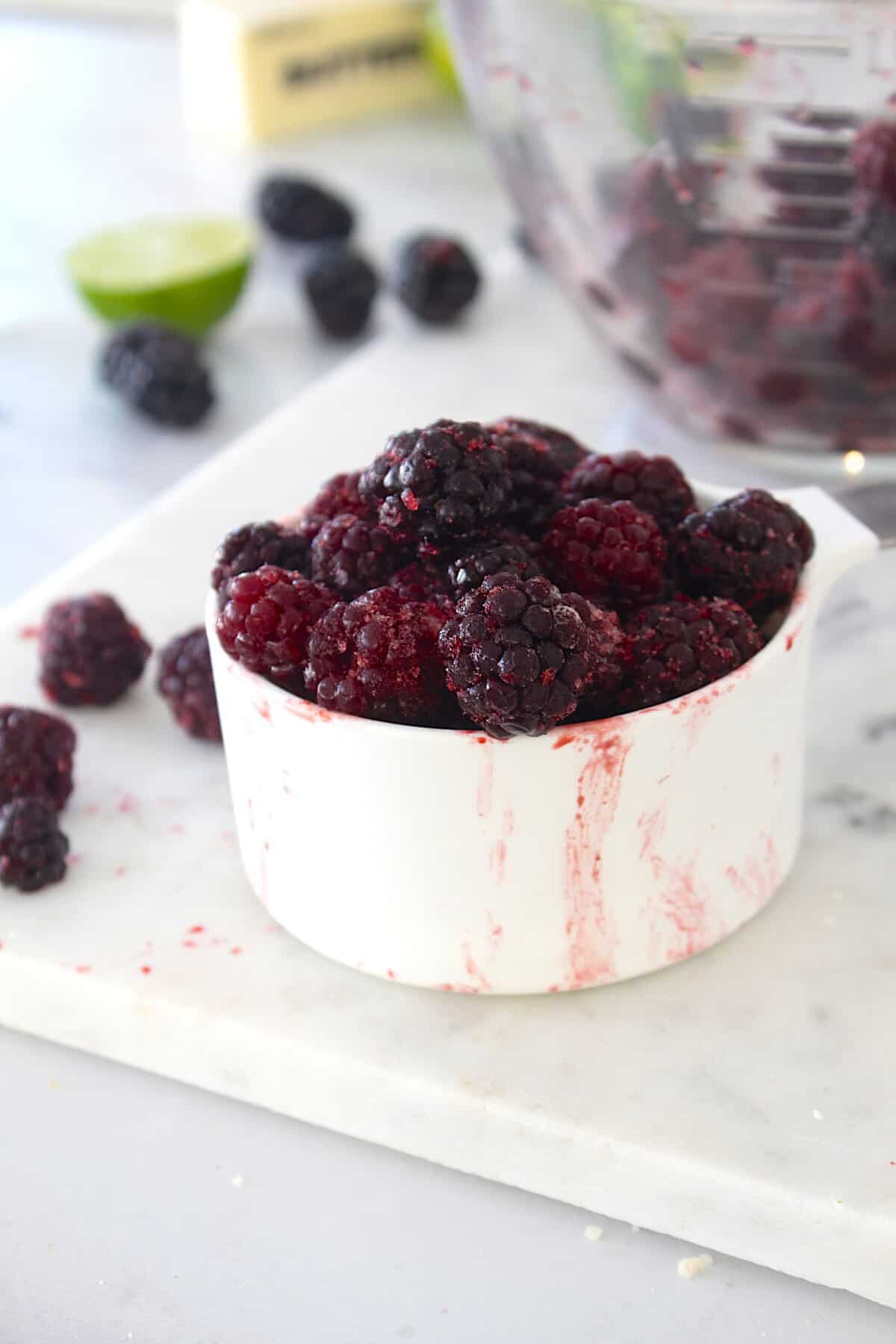 closeup of blackberries