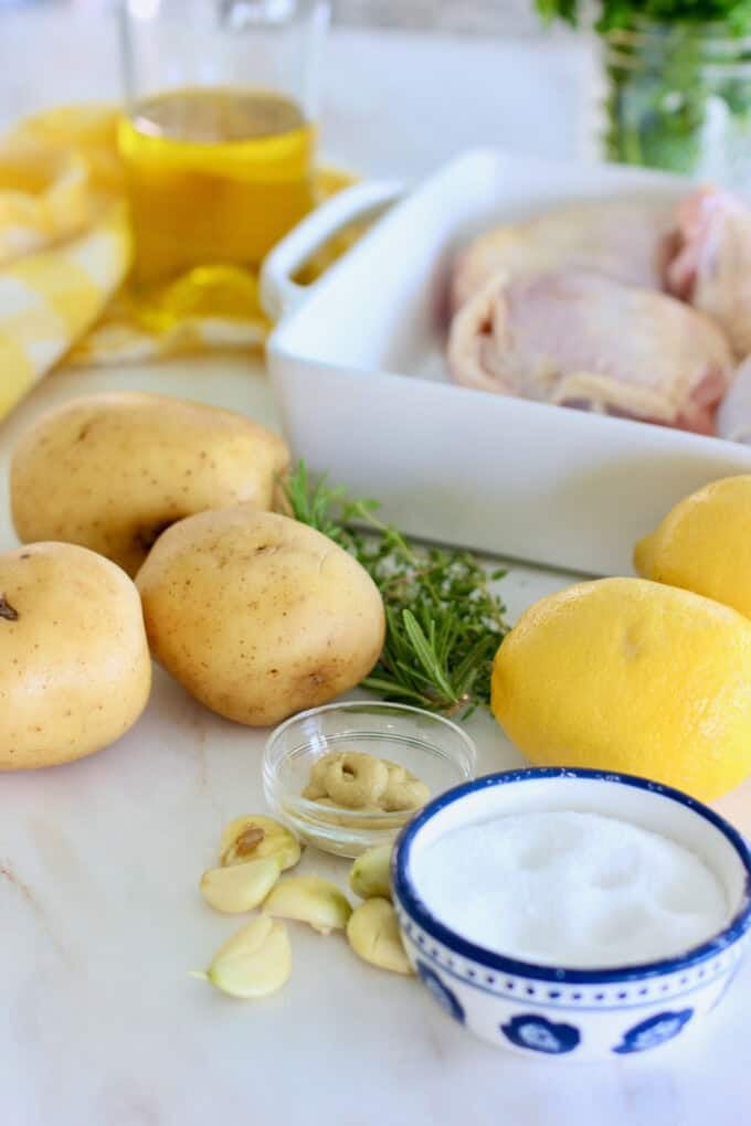 ingredients for greek chicken.