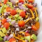 overhead view of sweet potato nachos