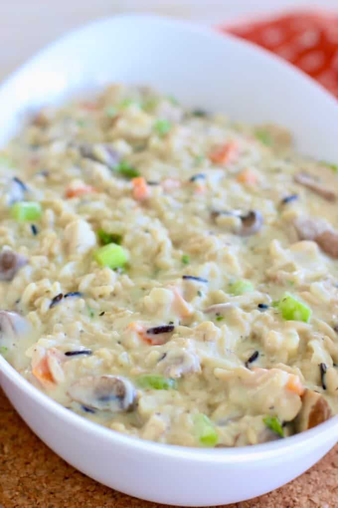 casserole in an oval baking dish