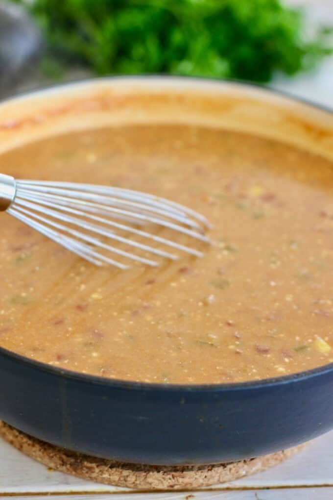 how to add cream cheese to soup.