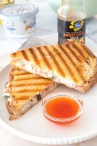 crab rangoon grilled cheese with sweet chili