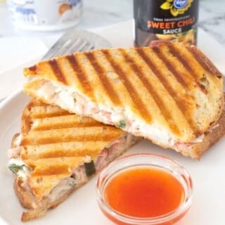 crab rangoon grilled cheese with sweet chili